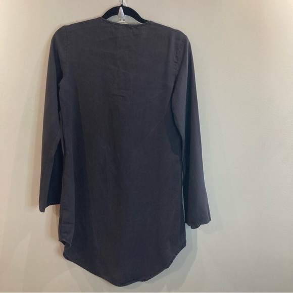 CLOTH & STONE  Sz XS Oversized Tunic Top 100% Lyocel Anthropologie Lace Up Neck - Picture 6 of 8